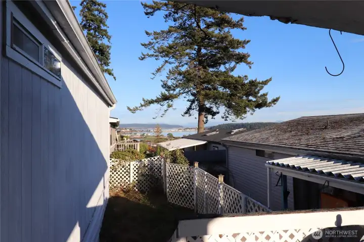 Back deck side view of the marina