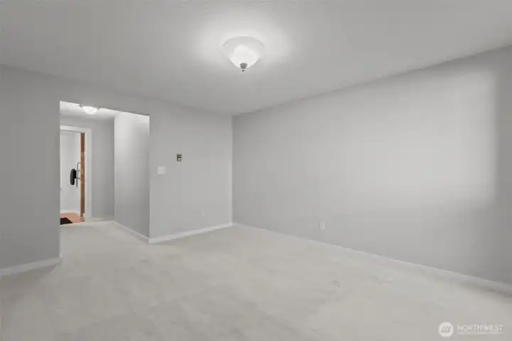 Primary bedroom with ensuite ¾ bath and abundant closet space