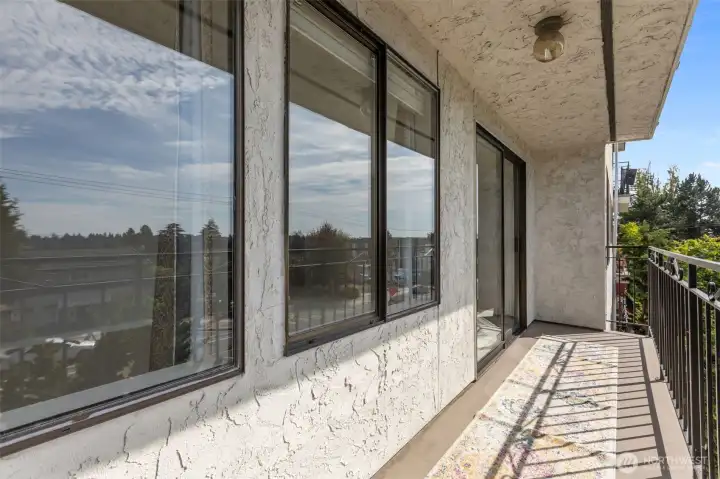 Private balcony for morning coffee or evening city views
