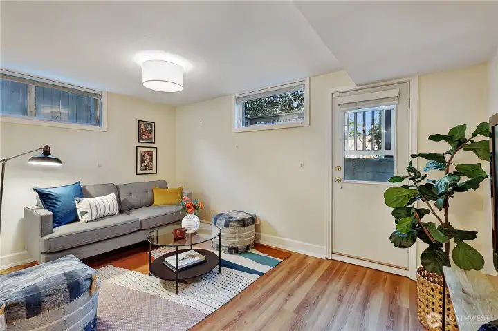 Lower level media/bonus room with separate entrance
