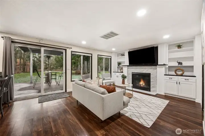 Fireplace and built in entertainment center