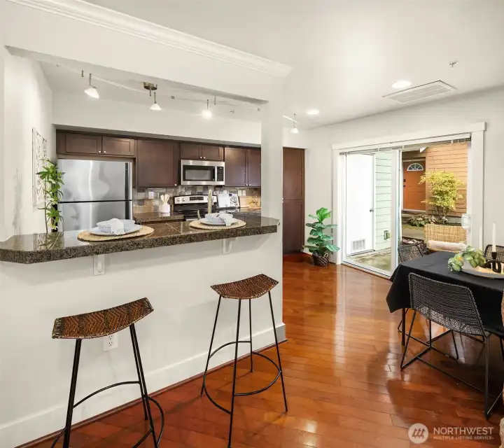 Inviting Breakfast Nook just Steps from the Kitchen
