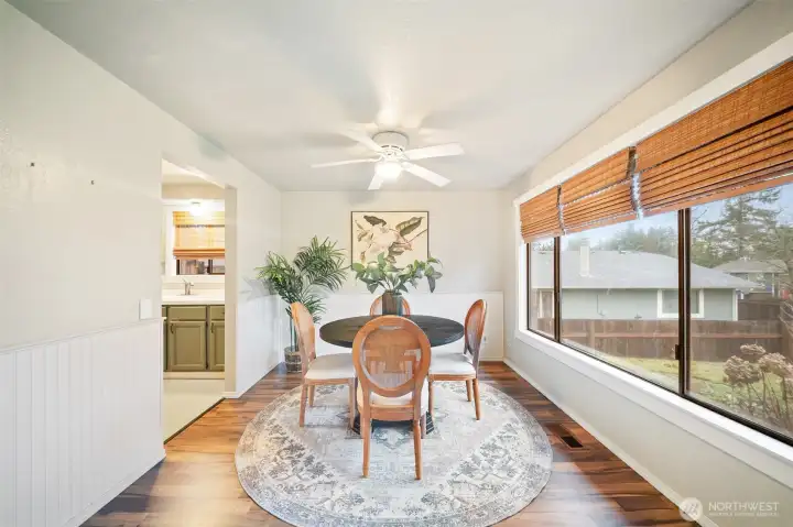 Another view of the spacious dining room.