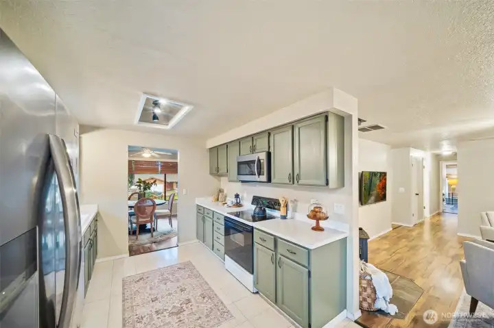Kitchen leading into your cozy 2nd living space.