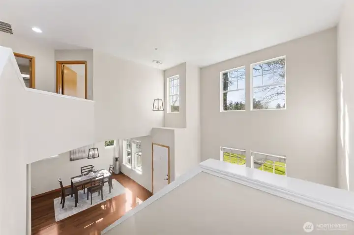 Unique angles and use of space with the vaulted ceiling.