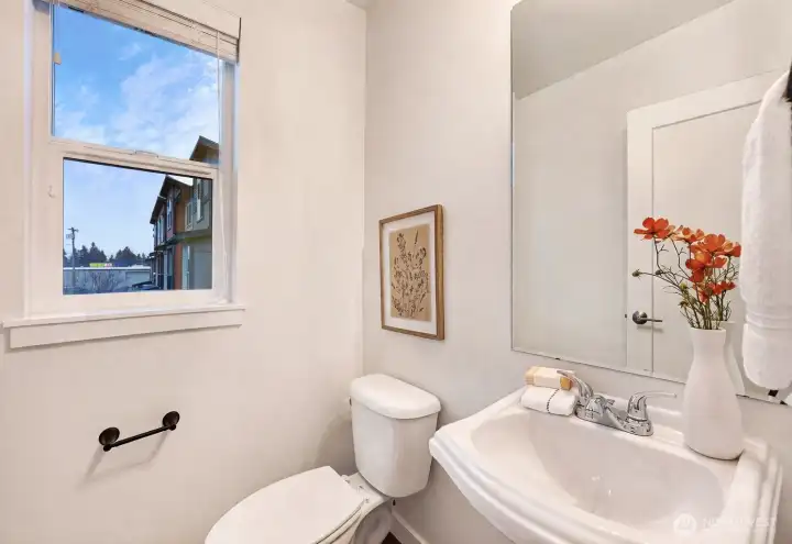 Powder room off the main level