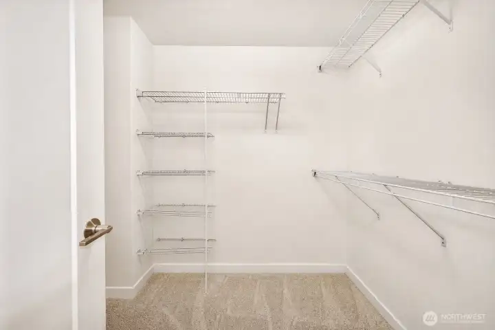 Generously sized walk-in closets.