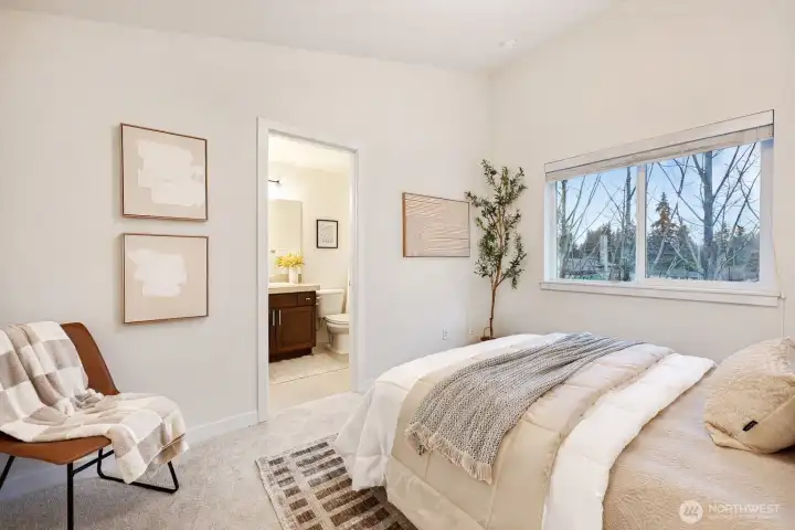 tall vaulted ceilings and great natural light in the bedrooms