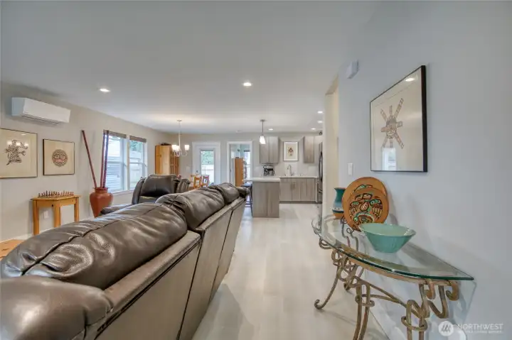 Walk into an open living space with room for entertaining