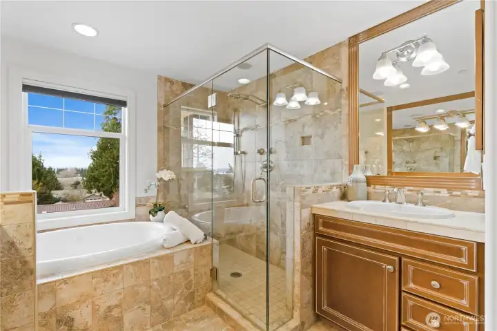 Separate Shower & Dual Vanities