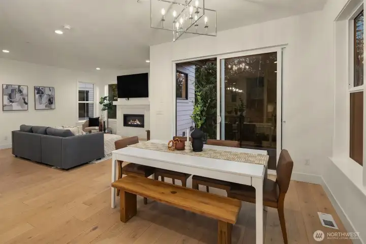 Large slider door steps out to the deck extending your entertainment space to the outdoors.