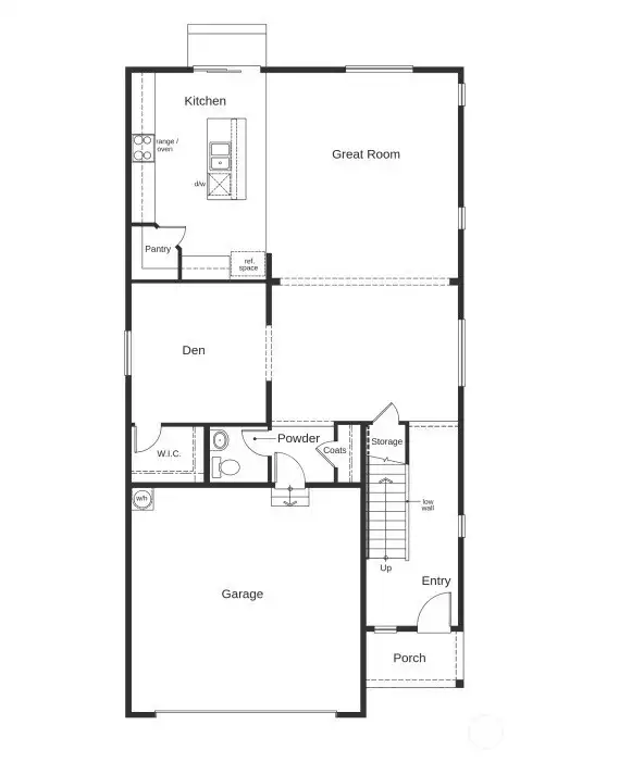 Rendering of layout, not of actual home