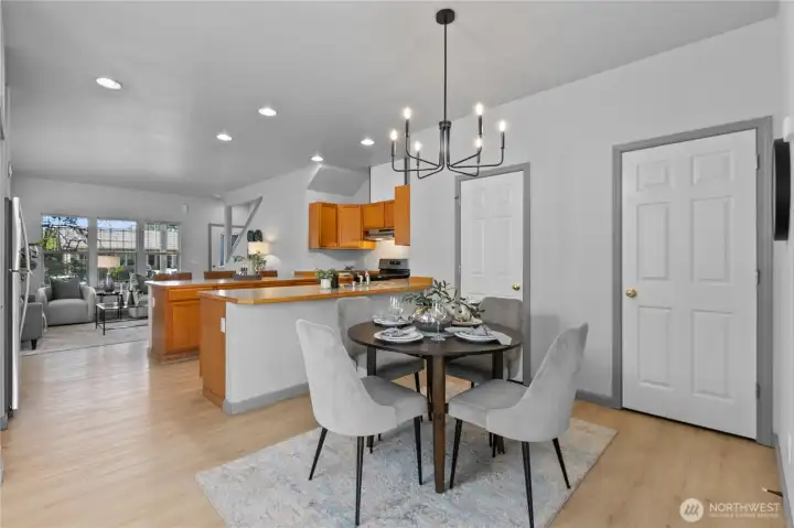 Natural light and open living spaces create a bright, comfortable atmosphere throughout the main level.