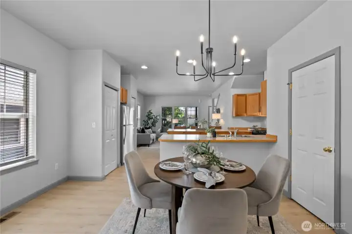 Enjoy seamless flow between the dining area, kitchen, and living room for effortless entertaining.