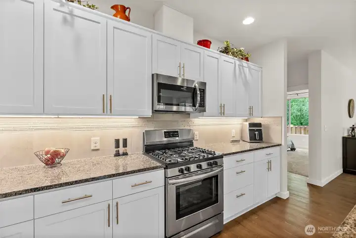 Gorgeous countertops and under cabinet lighting