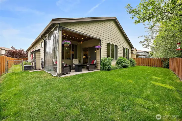 Fully fenced backyard