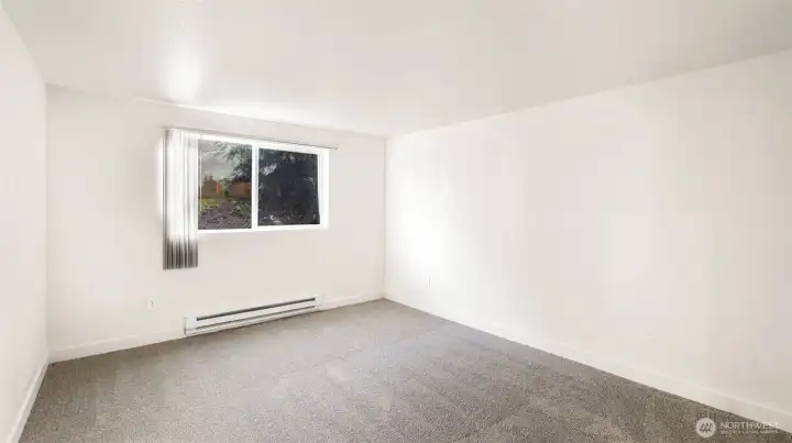 Sizable guest bedroom.