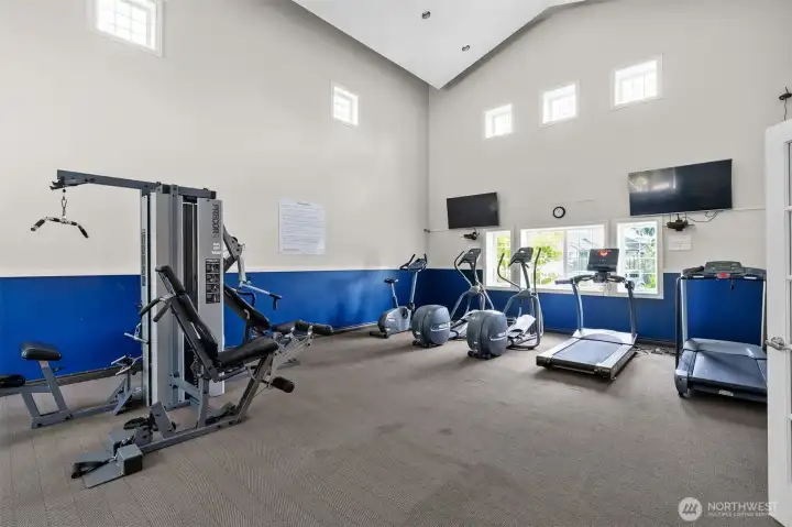 On-site fitness center lets residents skip the gym membership — just one more amenity that makes Bluegrass Condominiums stand out.