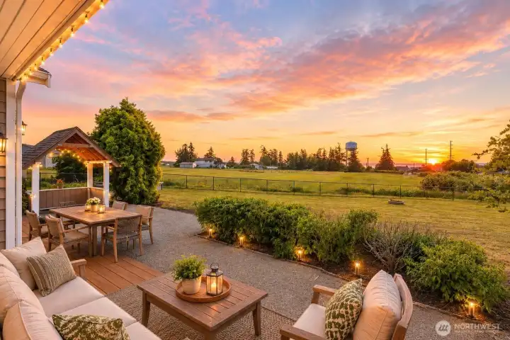 Beautiful patio with sunset views - virtually staged Beautiful patio with sunset views - virtually staged