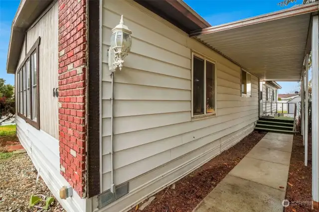 Entrance to the main covered back porch.