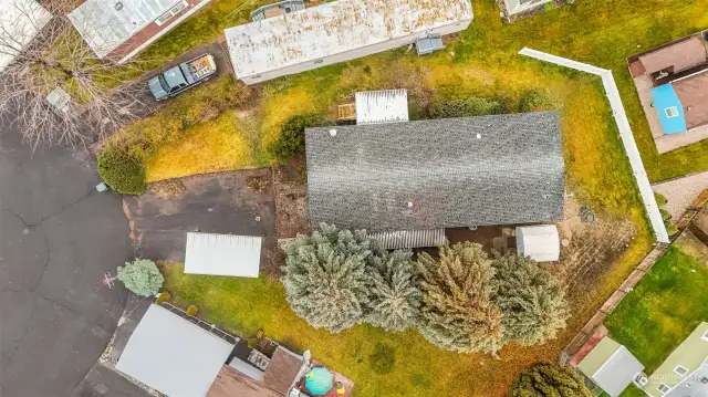 This home has two spots for parking, one under the carport.