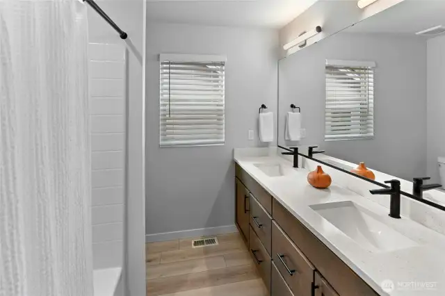Spacious shared upper level bathroom