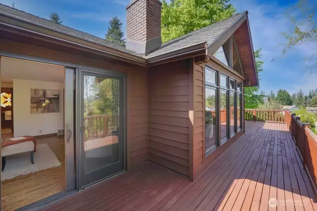 The primary suite also has access to the East facing deck.