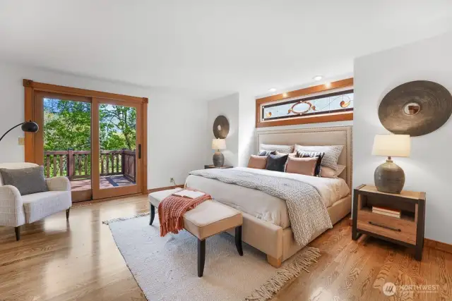 Beautiful, unique stained glass has been incorporated into this home and all homes in this John Galt designed community.