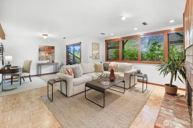 This large family/bonus room can easily be converted to a fourth bedroom.