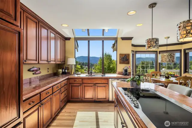 Refinished  cabinetry in the view kitchen