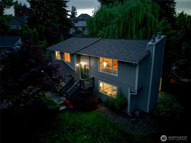 Lovely twilight view.  Freshly painted inside and outside. Move In Ready