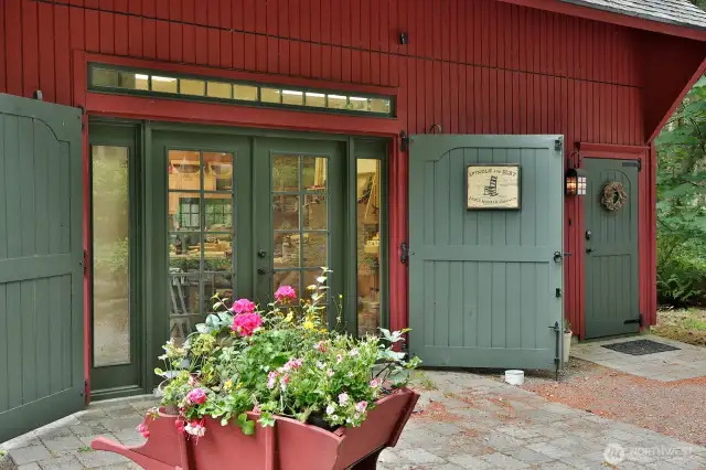 Replicated from a period Carriage House with custom doors and windows. Shop with concrete slab with hydronic radiant floor tubing (house has radiant floor-Thermolec Boiler)  Let's go inside.....