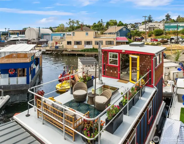 Spacious roof deck perfect for entertaining.