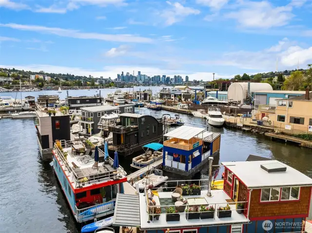Gorgeous views of Seattle Skyline from roof deck and primary bedroom.