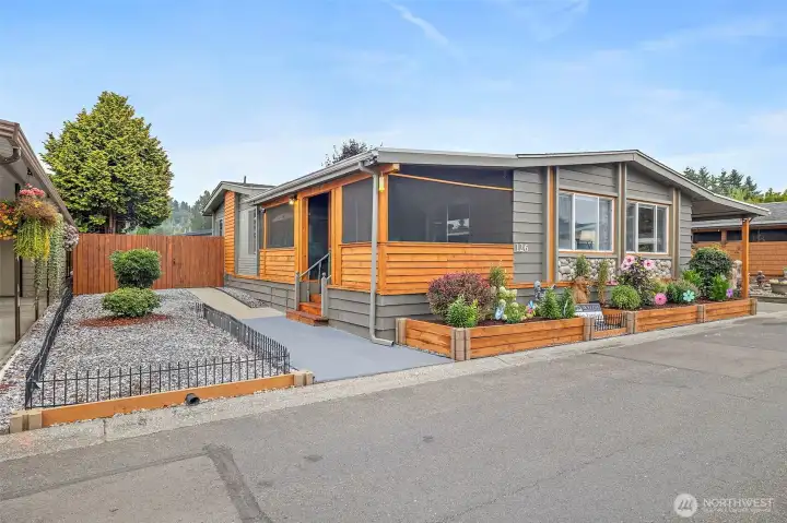 Cedar accents, covered front and rear porches