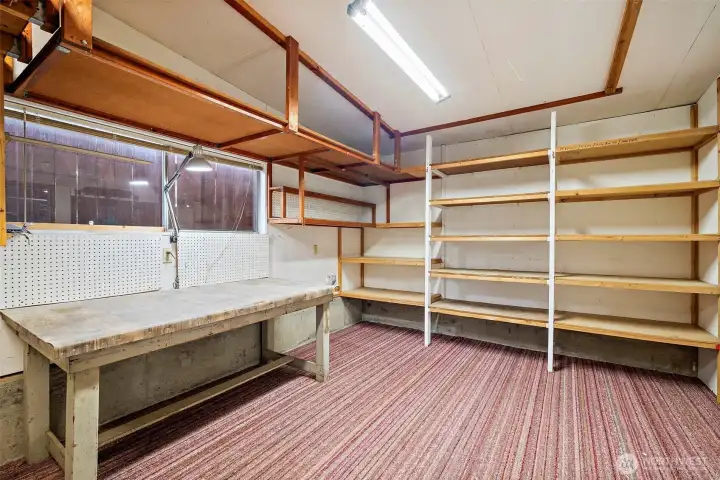 Storage behind and attached to garage