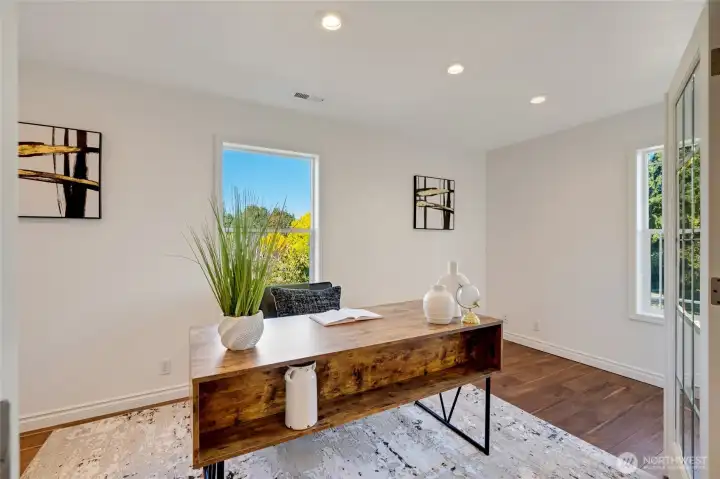 Bright, versatile office with French doors — perfect for working from home or creative projects.