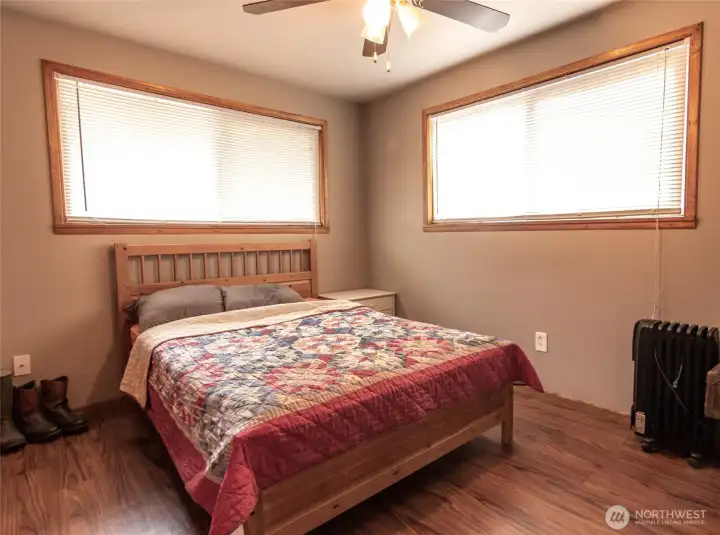The spacious bedroom can accommodate a large bed and furniture!