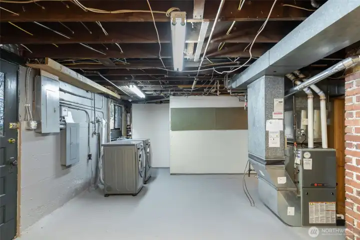 Utility room. Not pictured: large shop space. This basement goes on and on!