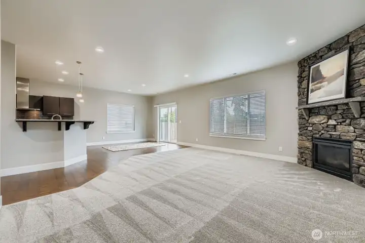 Spacious great room with Gas fireplace