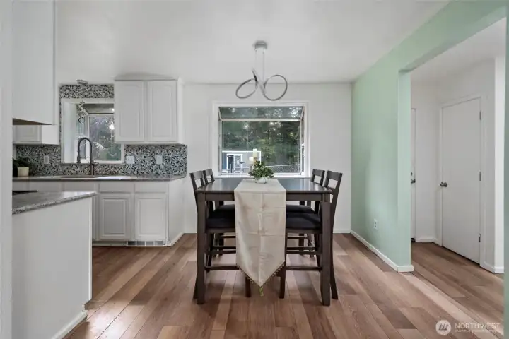 Dining room opens to family room