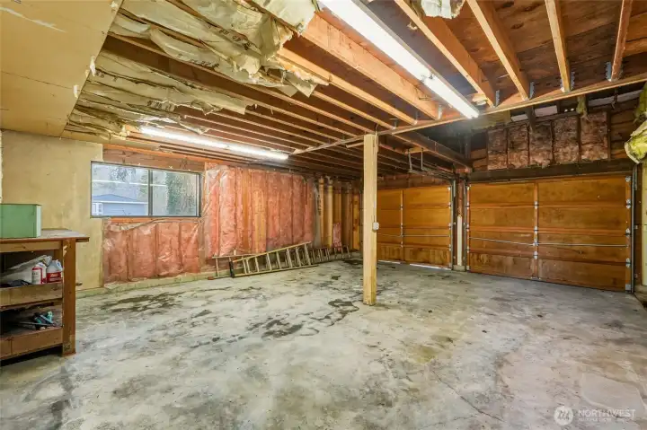 Extra deep 2 car garage for space for plenty of storage.