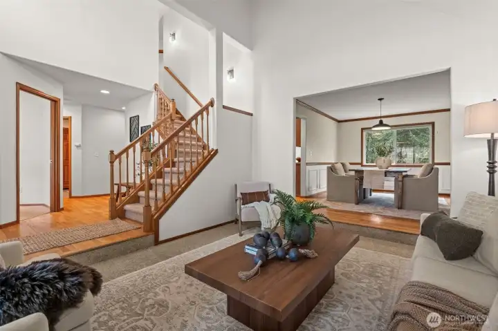 Formal living room opens to the dining room.