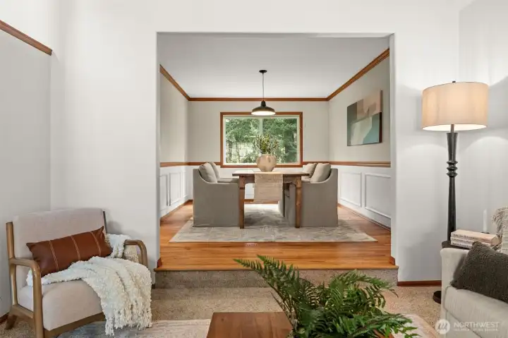 Formal living room opens to the dining room.