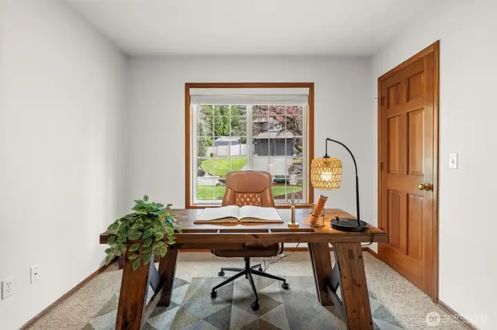 Main floor office (or 5th bedroom) with closet.