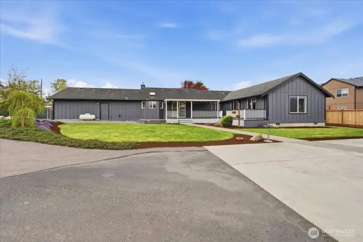 Looking back at the home from the back of the driveway