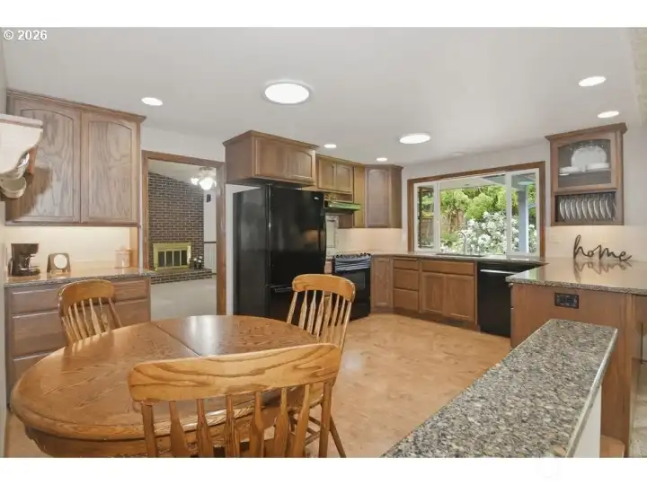Quartz countertops and coffee bar.