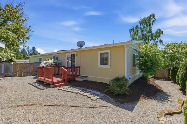 View of side and rear yard.