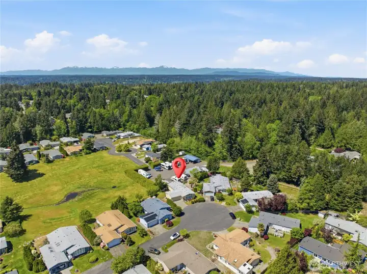 View of home nestled in the Cul-de-Sac.