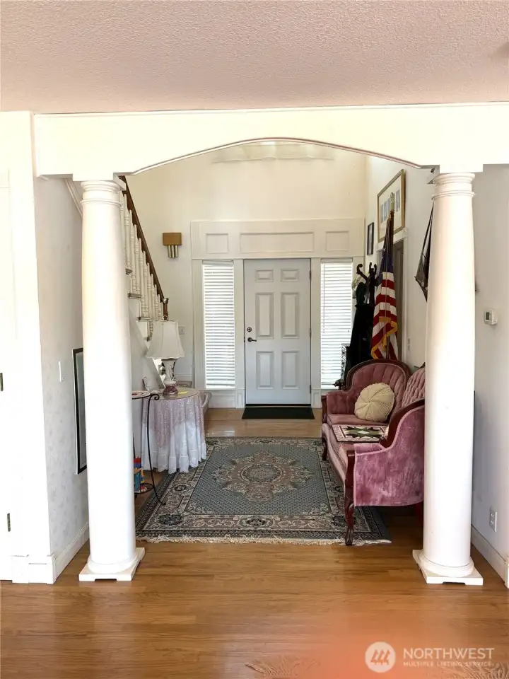 Looking at the foyer to the front door.